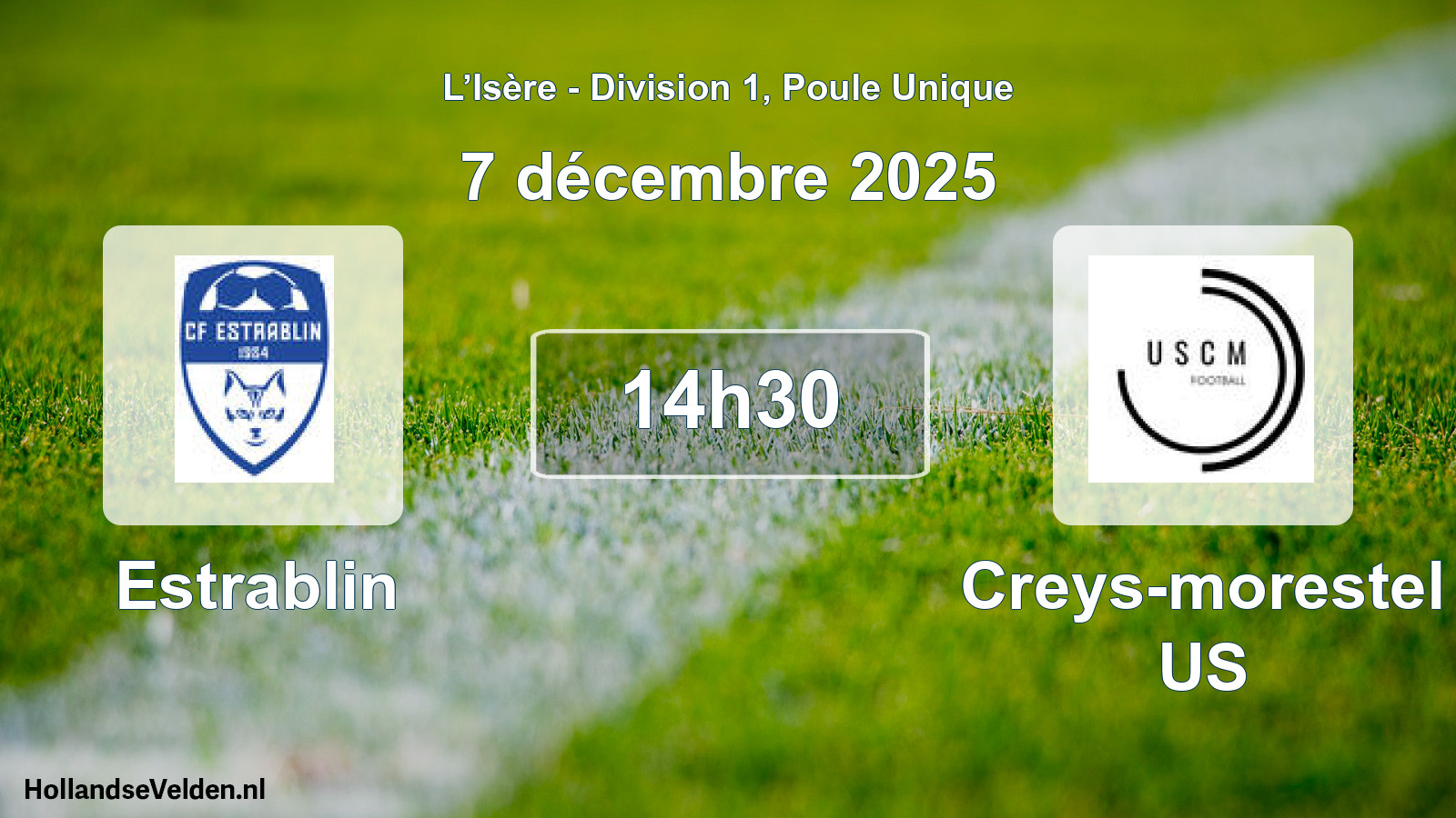 Match programmé: Estrablin - Creys-morestel US (7 décembre 2025)