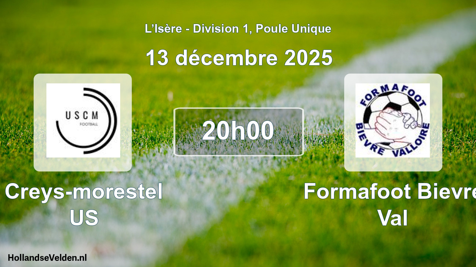 Geplande wedstrijd: Creys-morestel US - Formafoot Bievre Val (13 december 2025)
