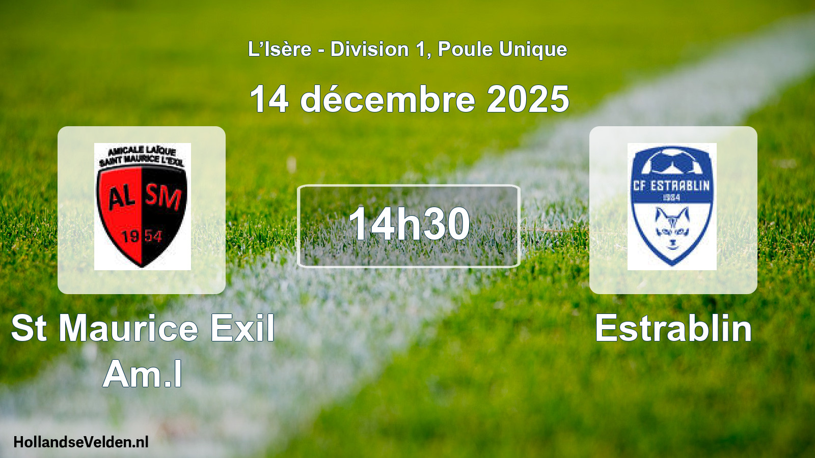 Geplande wedstrijd: St Maurice Exil Am.l - Estrablin (14 december 2025)