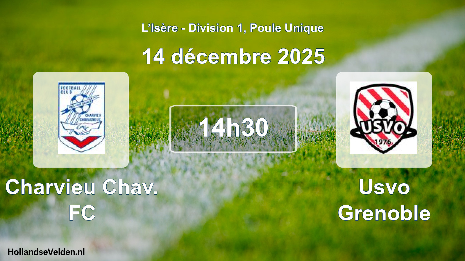 Match programmé: Charvieu Chav. FC - Usvo Grenoble (14 décembre 2025)