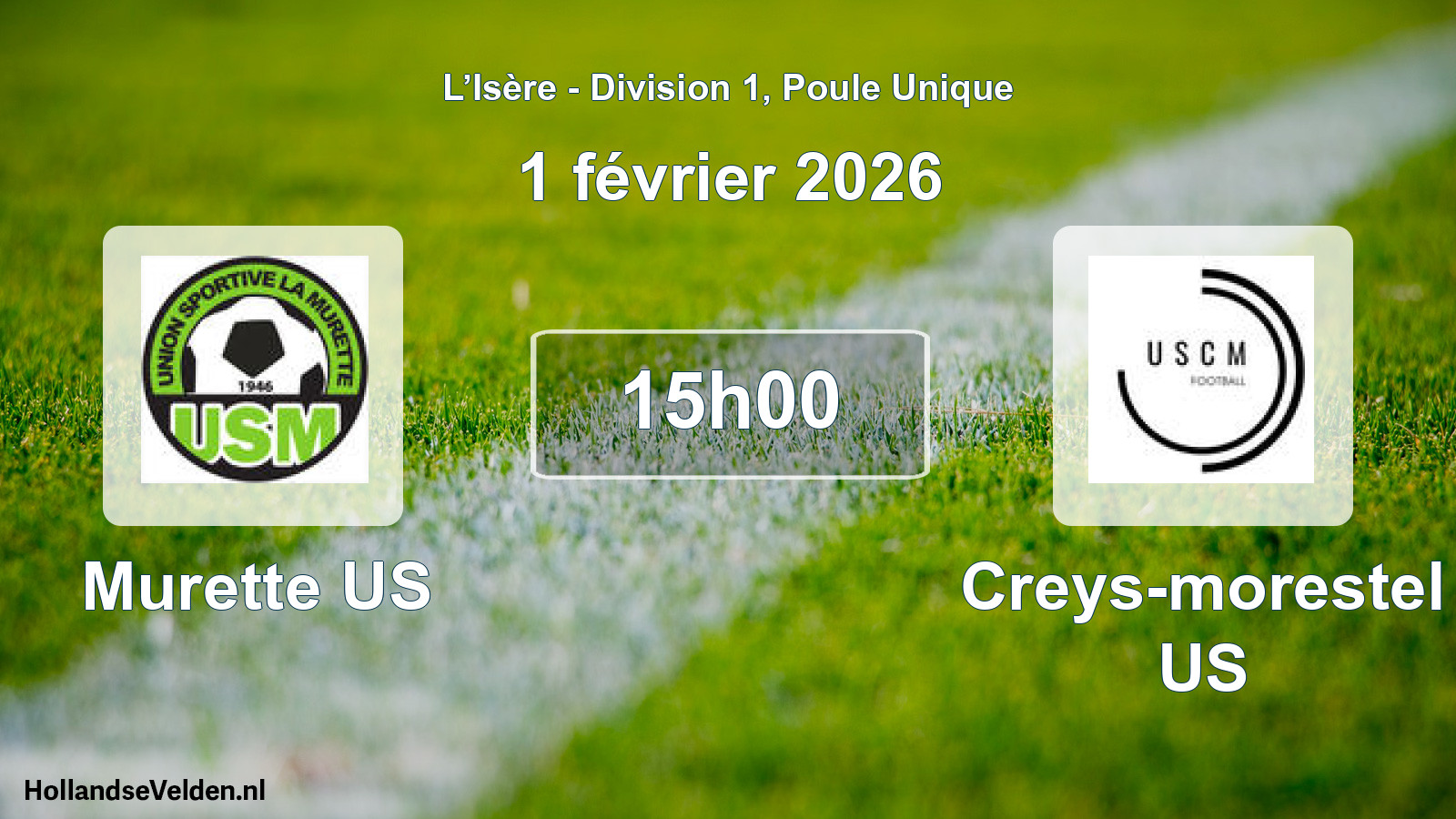 Match programmé: Murette US - Creys-morestel US (1 février 2026)