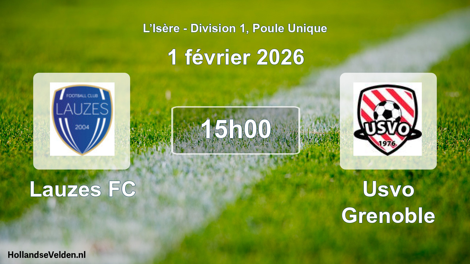 Match programmé: Lauzes FC - Usvo Grenoble (1 février 2026)