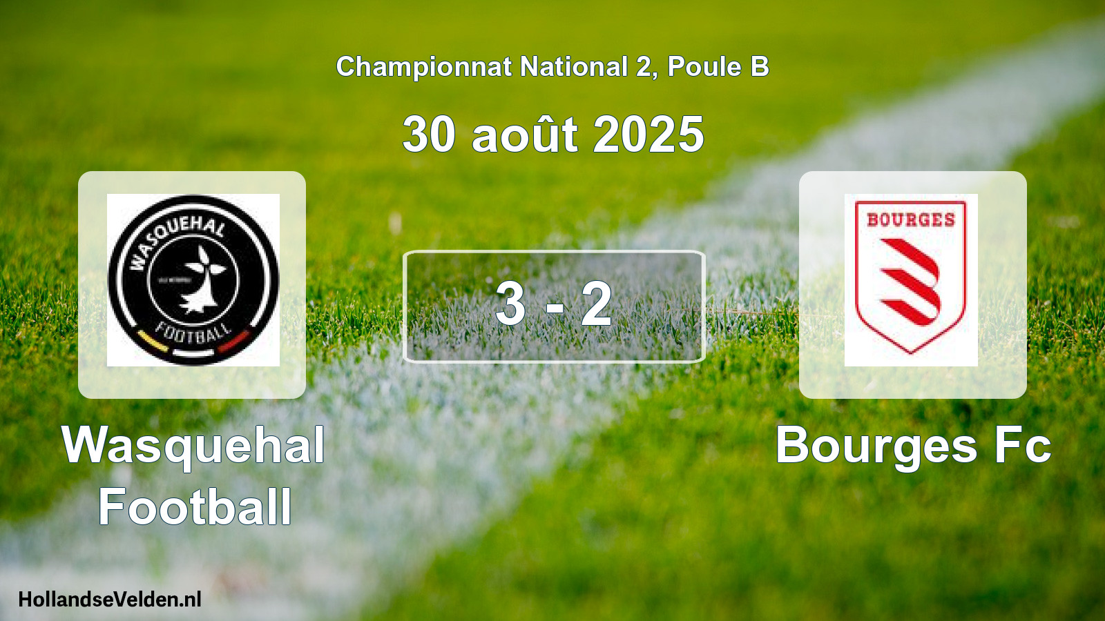 Gespeelde wedstrijd: Wasquehal Football - Bourges Fc 3 - 2 (30 augustus 2025)