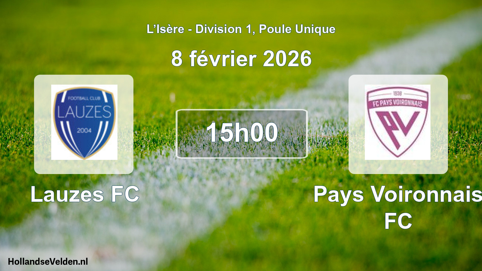 Geplande wedstrijd: Lauzes FC - Pays Voironnais FC (8 februari 2026)