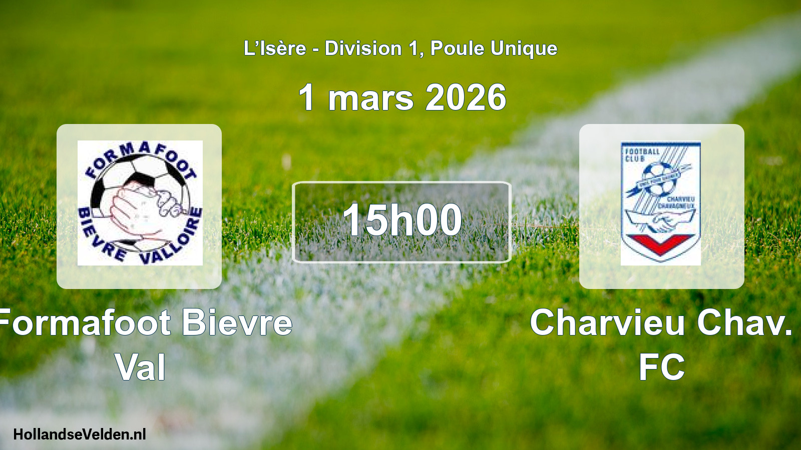 Geplande wedstrijd: Formafoot Bievre Val - Charvieu Chav. FC (1 maart 2026)