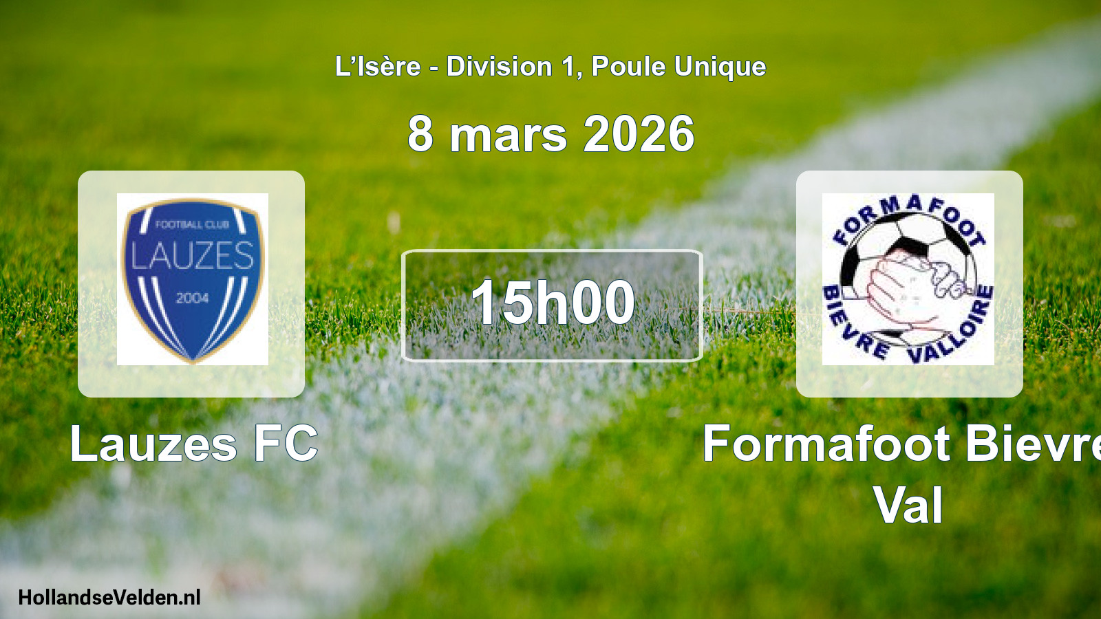 Geplande wedstrijd: Lauzes FC - Formafoot Bievre Val (8 maart 2026)