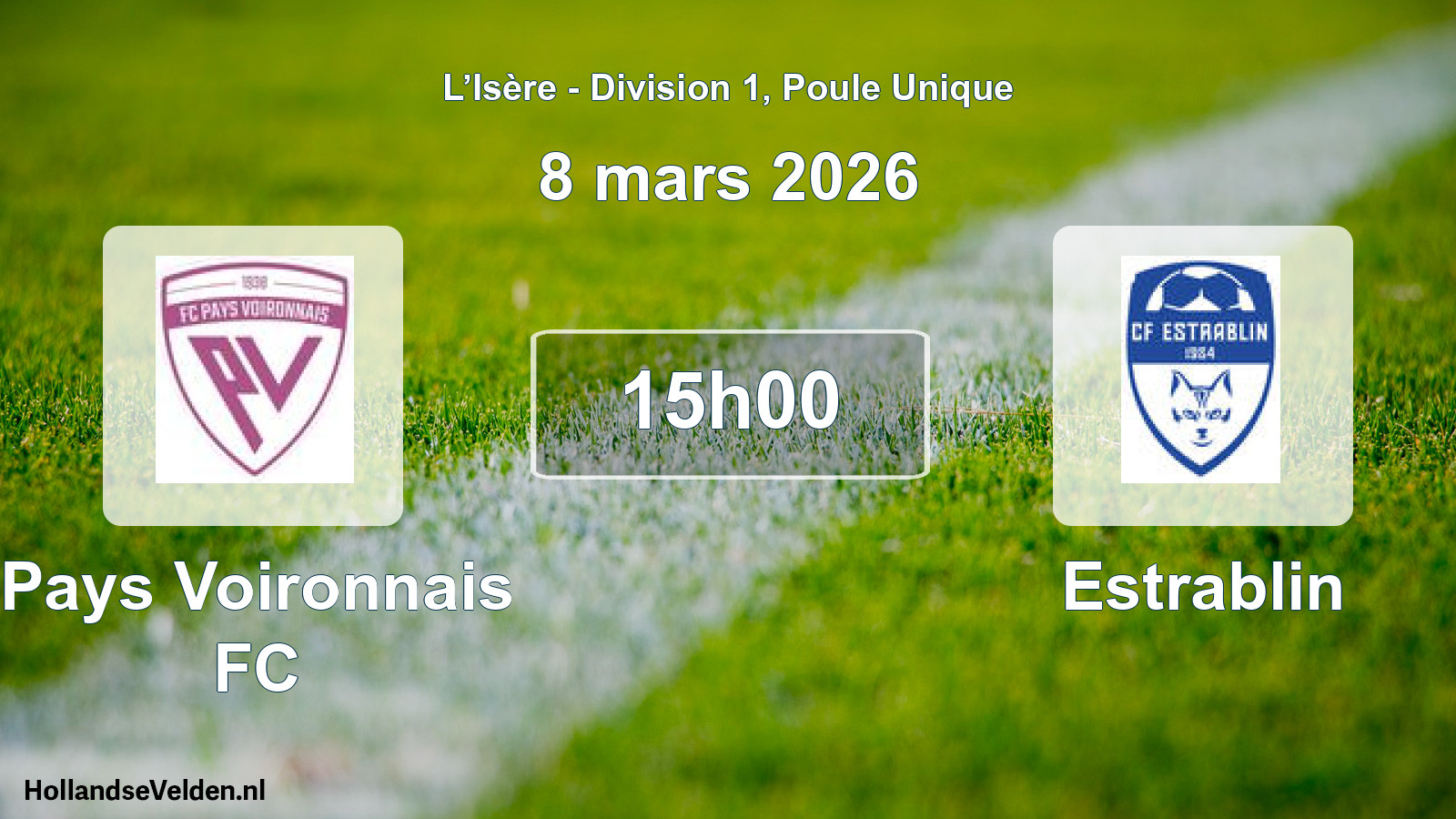 Geplande wedstrijd: Pays Voironnais FC - Estrablin (8 maart 2026)