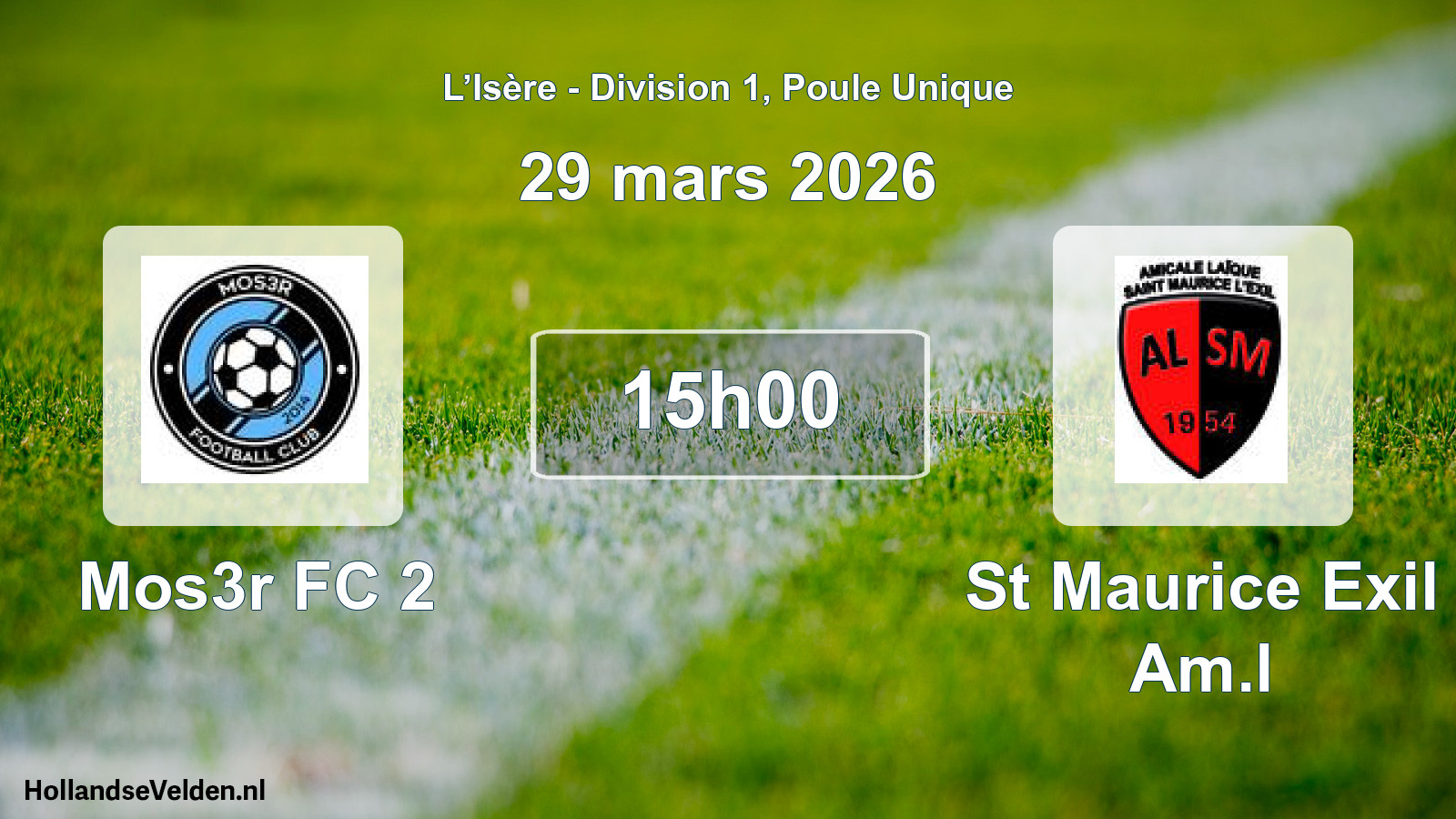 Geplande wedstrijd: Mos3r FC 2 - St Maurice Exil Am.l (29 maart 2026)