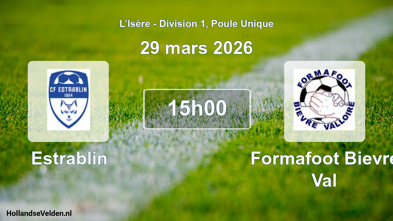 Scheduled Match: Estrablin - Formafoot Bievre Val (29 March 2026)