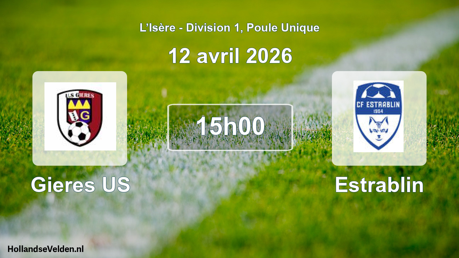 Scheduled Match: Gieres US - Estrablin (12 April 2026)