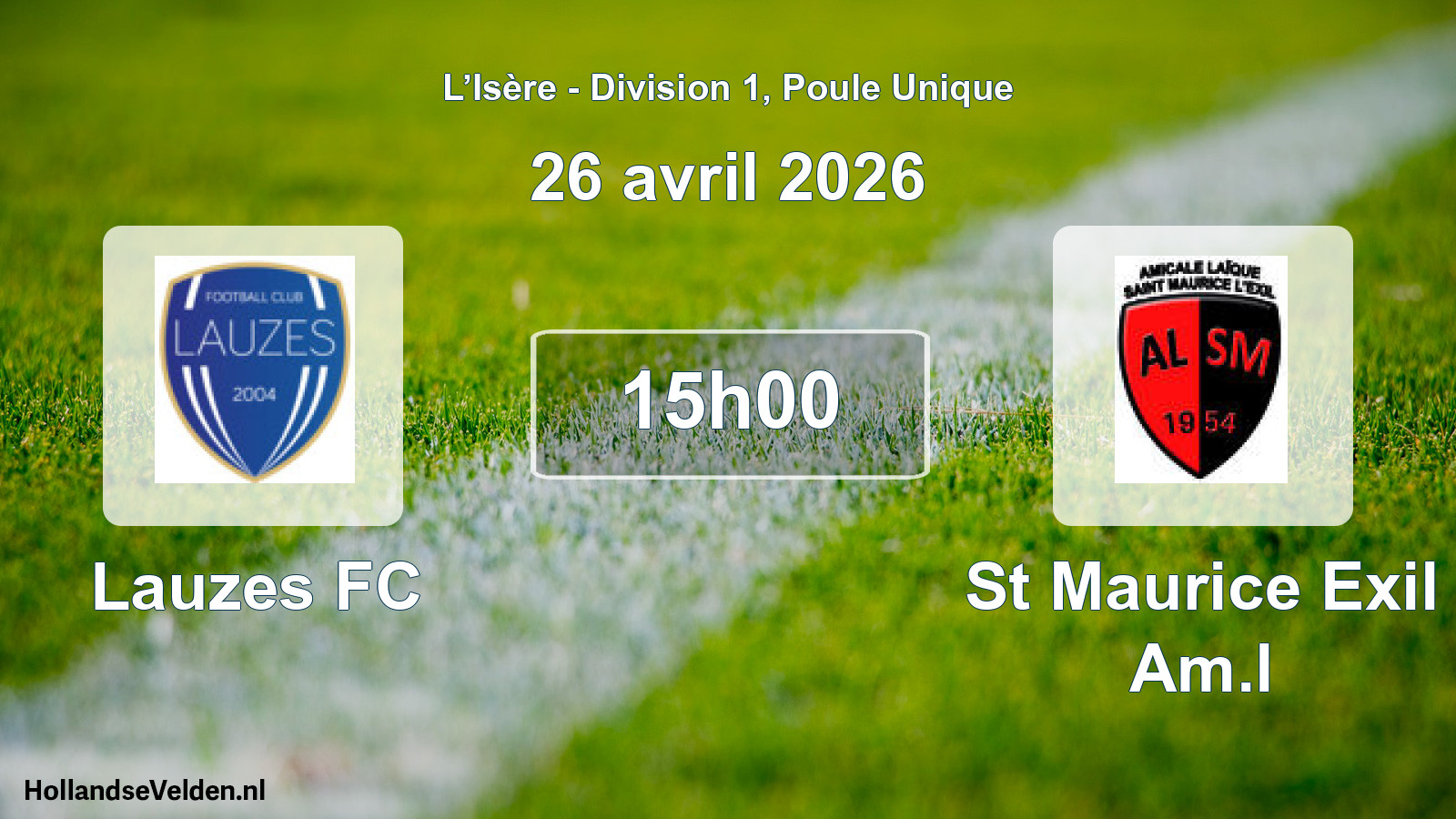 Geplande wedstrijd: Lauzes FC - St Maurice Exil Am.l (26 april 2026)