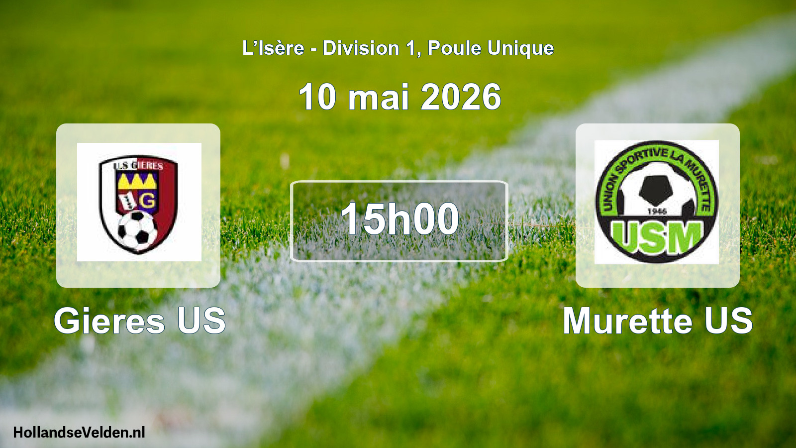 Match programmé: Gieres US - Murette US (10 mai 2026)