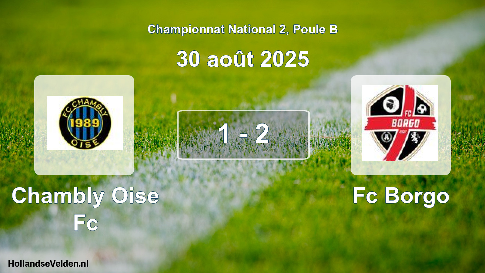Gespeelde wedstrijd: Chambly Oise Fc - Fc Borgo 1 - 2 (30 augustus 2025)