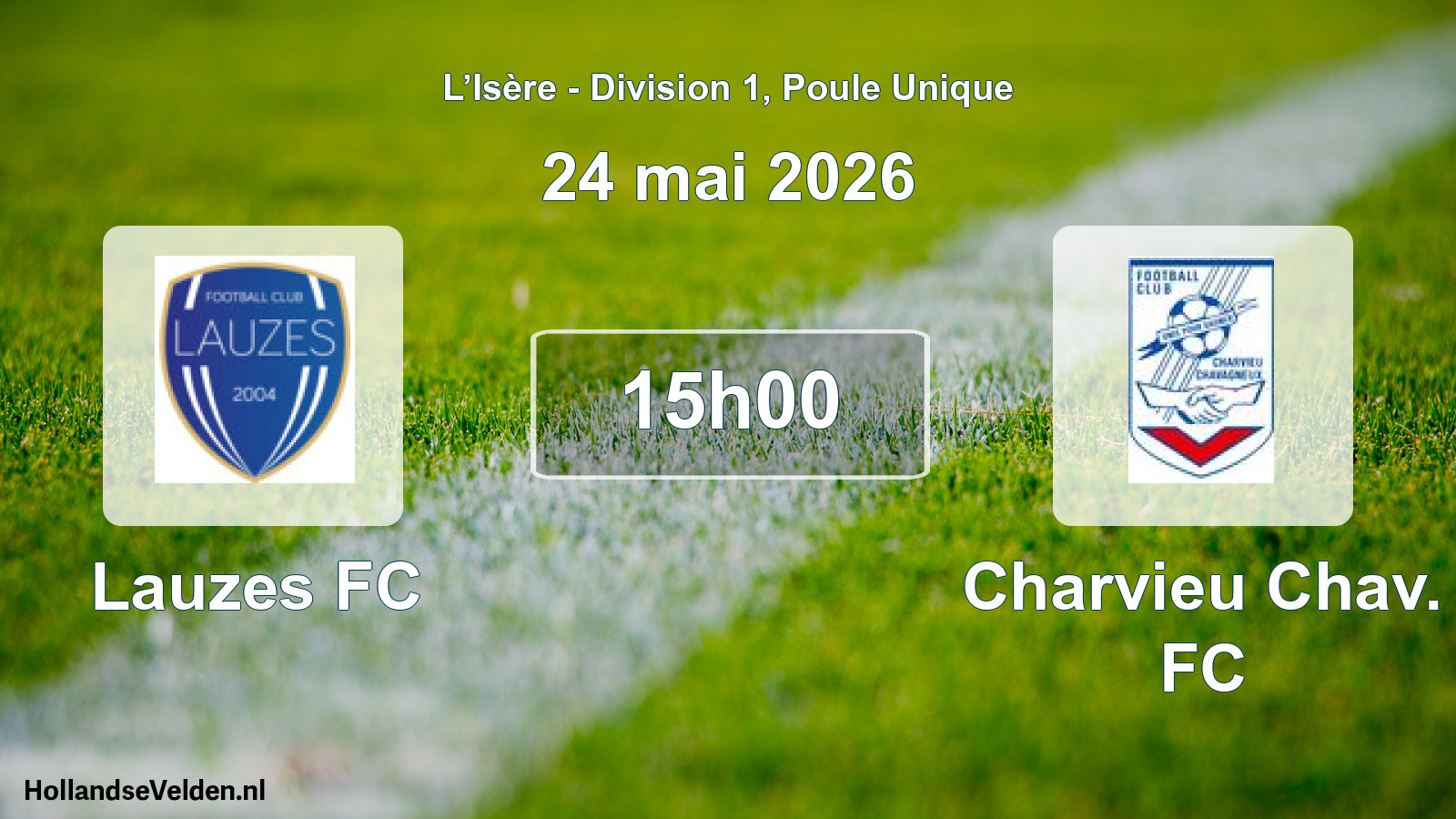 Match programmé: Lauzes FC - Charvieu Chav. FC (24 mai 2026)