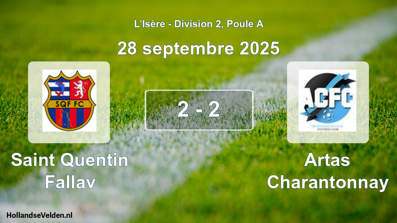 Gespeelde wedstrijd: Saint Quentin Fallav - Artas Charantonnay 2 - 2 (28 september 2025)