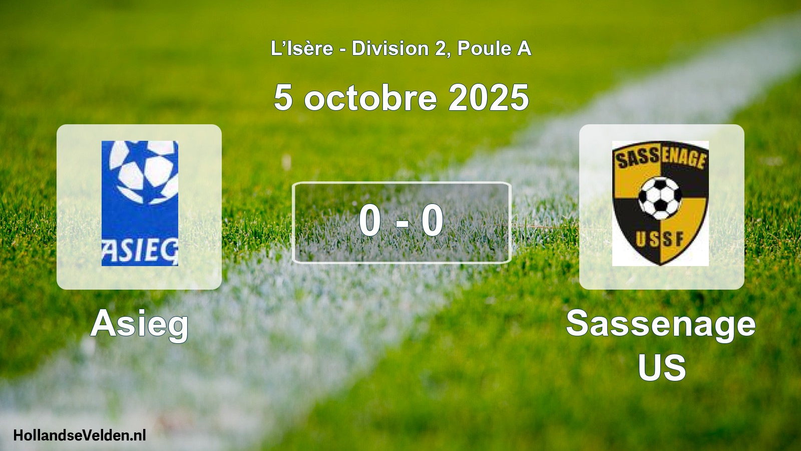 Gespeelde wedstrijd: Asieg - Sassenage US 0 - 0 (5 oktober 2025)