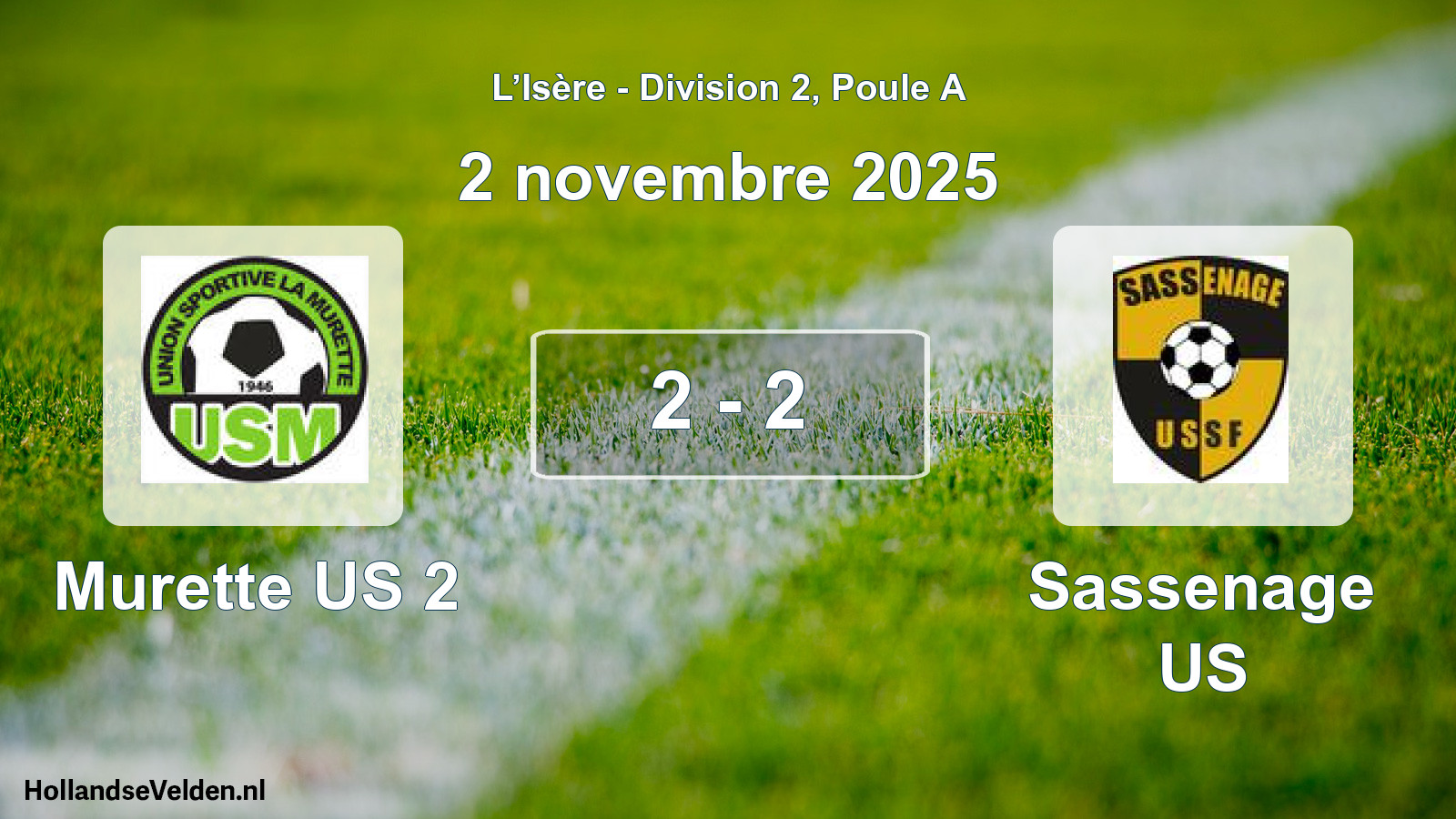 Gespeelde wedstrijd: Murette US 2 - Sassenage US 2 - 2 (2 november 2025)