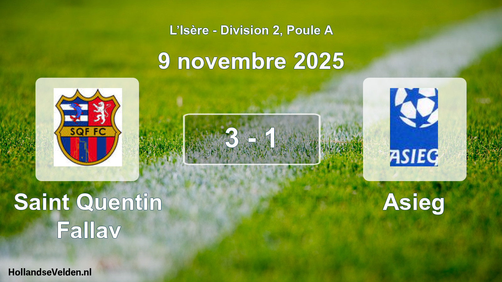 Gespeelde wedstrijd: Saint Quentin Fallav - Asieg 3 - 1 (9 november 2025)