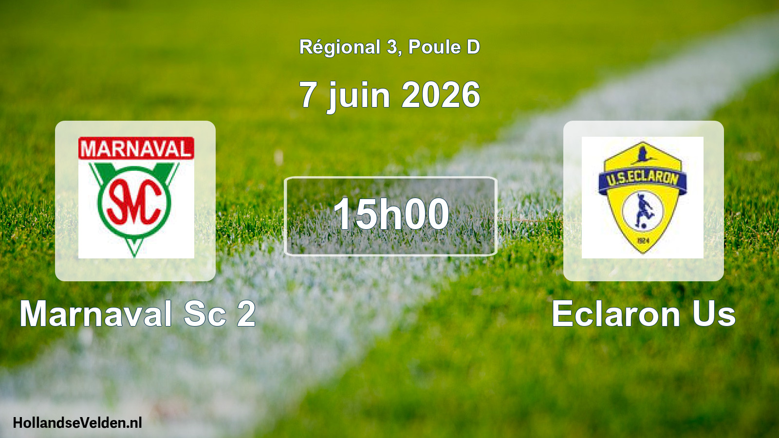 Geplande wedstrijd: Marnaval Sc 2 - Eclaron Us (7 juin 2026)