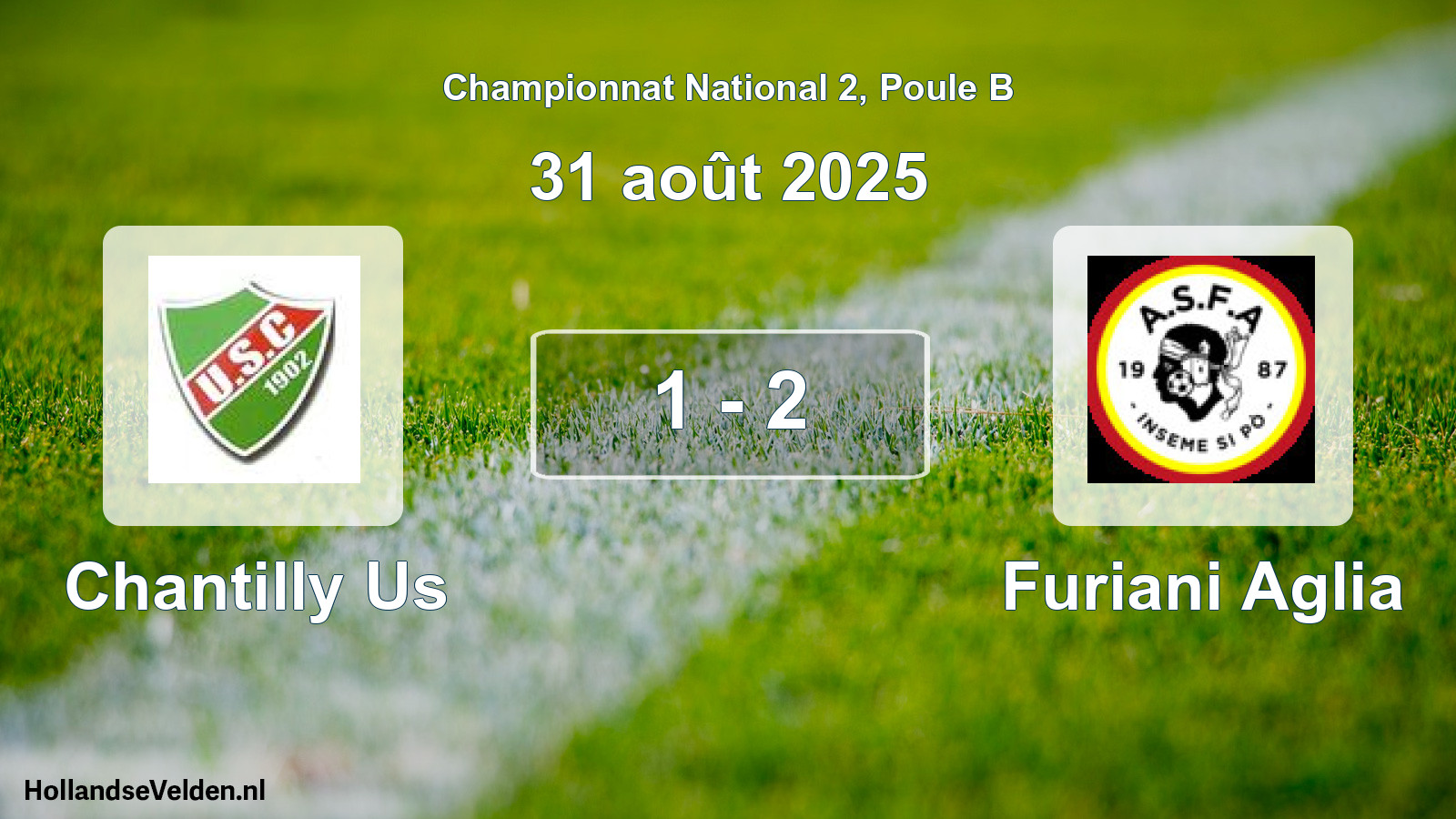 Gespeelde wedstrijd: Chantilly Us - Furiani Aglia 1 - 2 (31 augustus 2025)