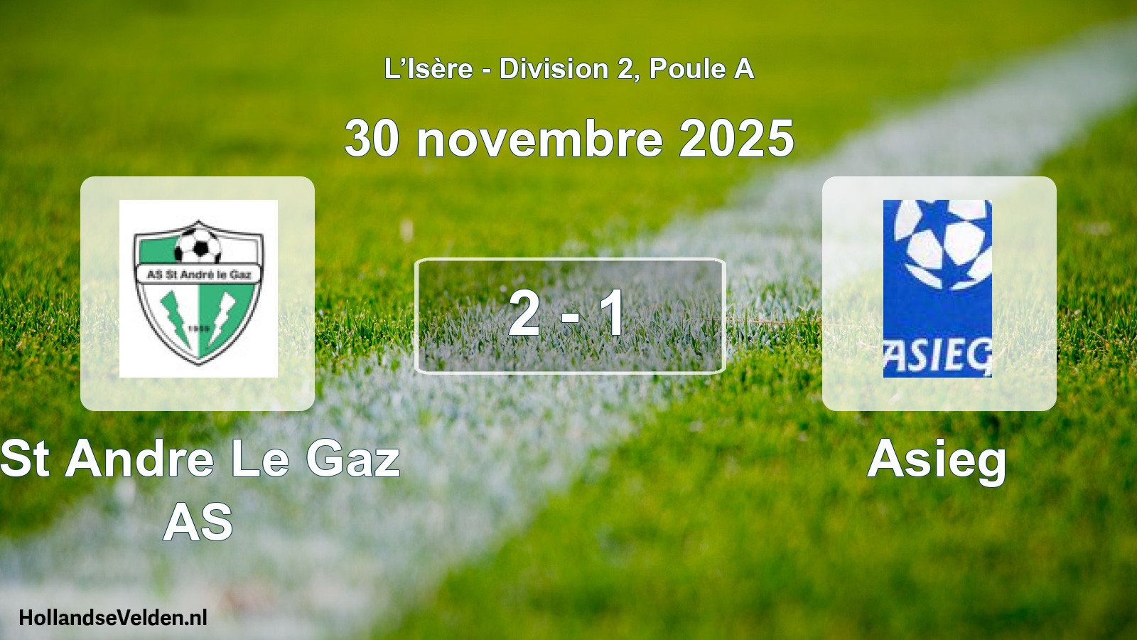 Gespeelde wedstrijd: St Andre Le Gaz AS - Asieg 2 - 1 (30 november 2025)