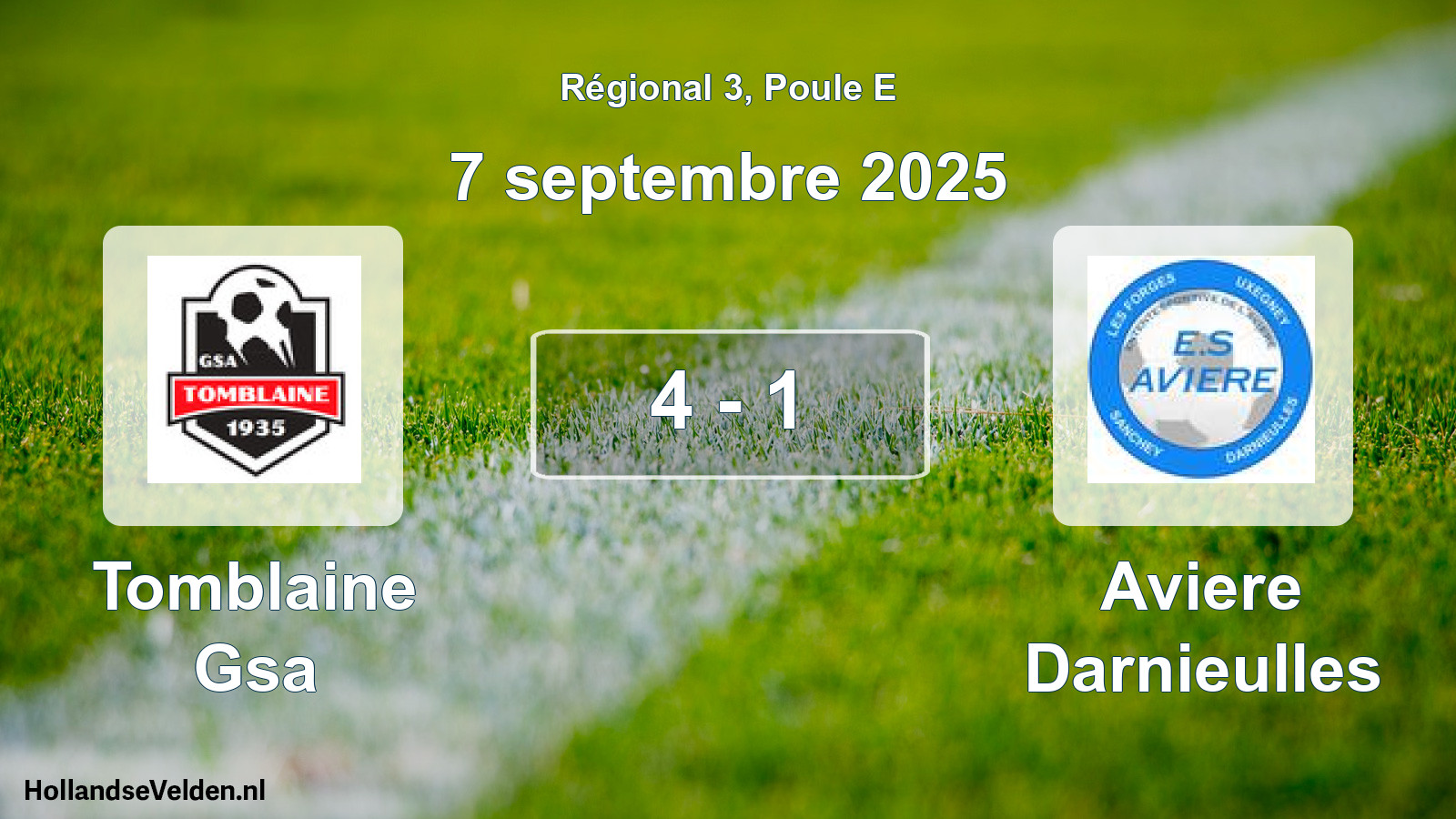 Gespeelde wedstrijd: Tomblaine Gsa - Aviere Darnieulles 4 - 1 (7 septembre 2025)