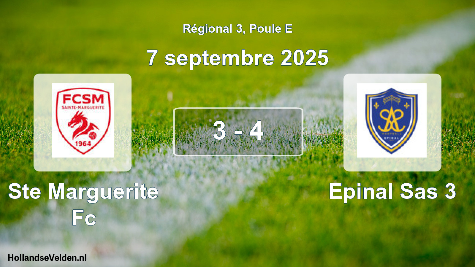 Gespeelde wedstrijd: Ste Marguerite Fc - Epinal Sas 3 3 - 4 (7 september 2025)