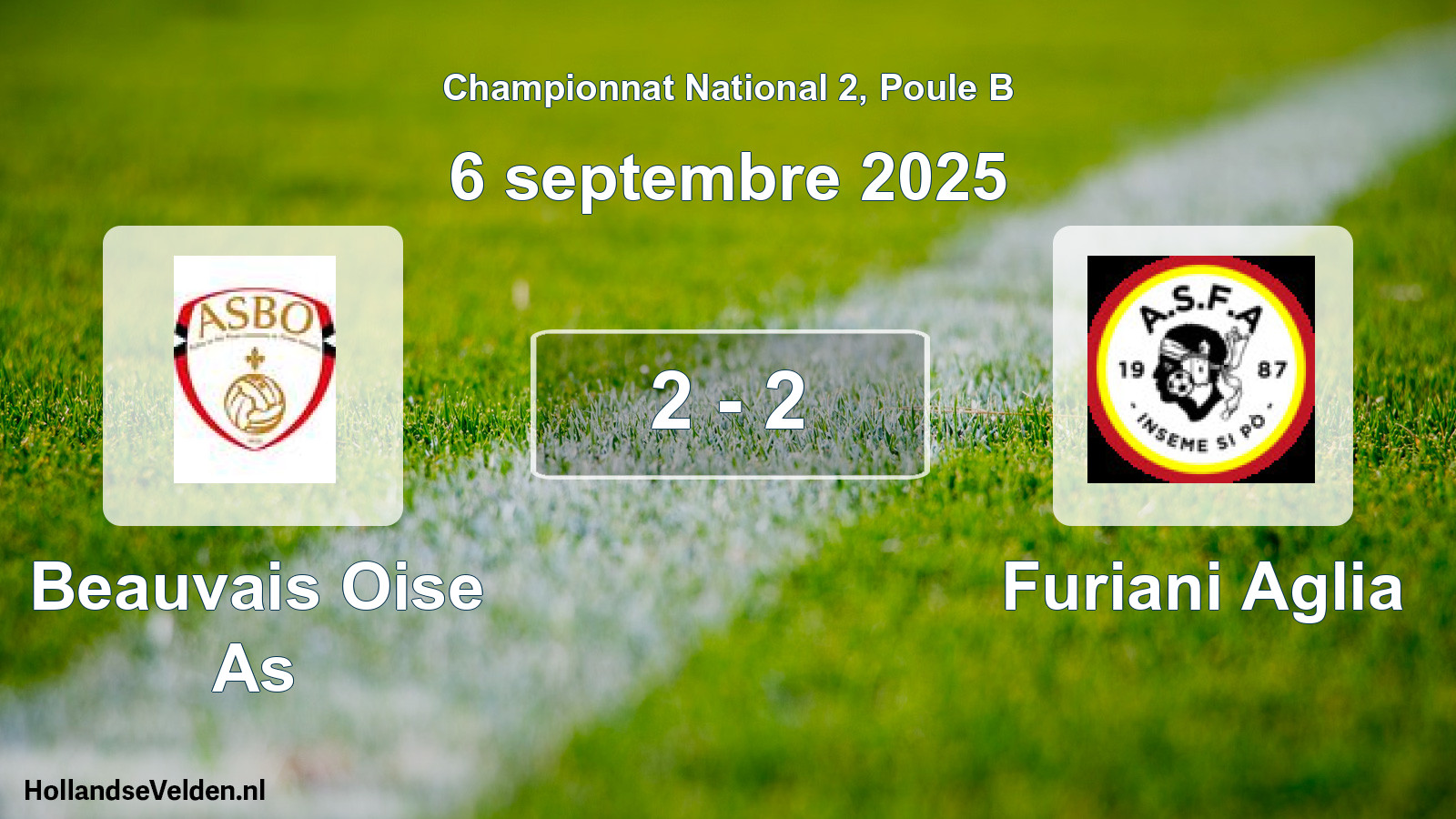 Gespeelde wedstrijd: Beauvais Oise As - Furiani Aglia 2 - 2 (6 september 2025)