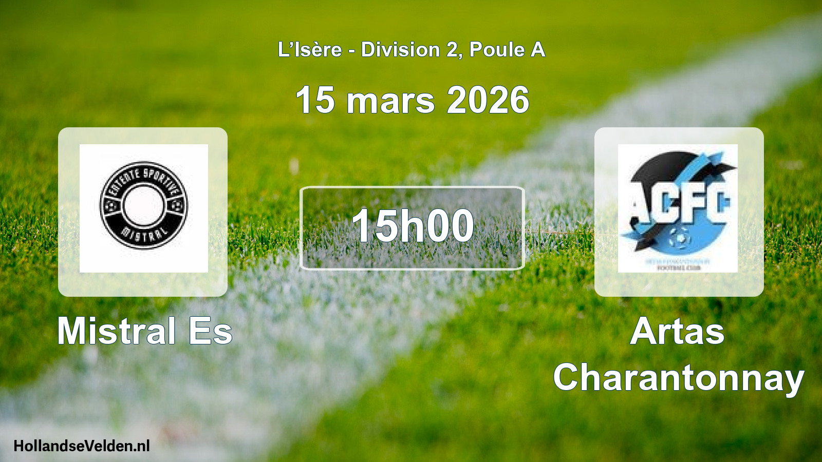 Match programmé: Mistral Es - Artas Charantonnay (15 mars 2026)