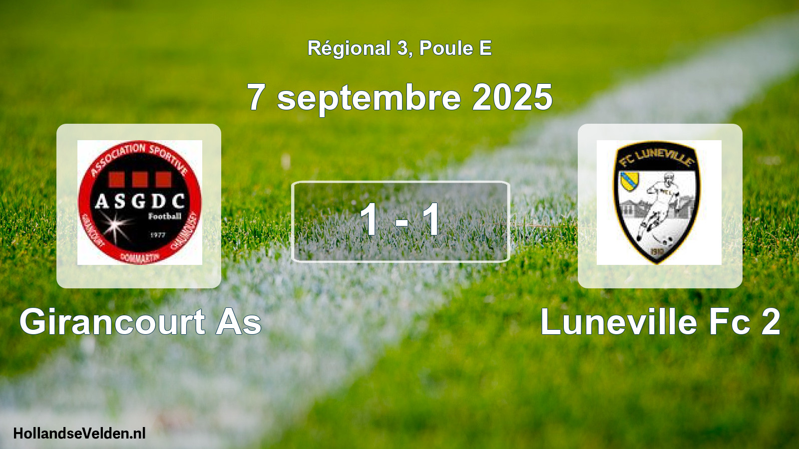 Gespeelde wedstrijd: Girancourt As - Luneville Fc 2 1 - 1 (7 september 2025)