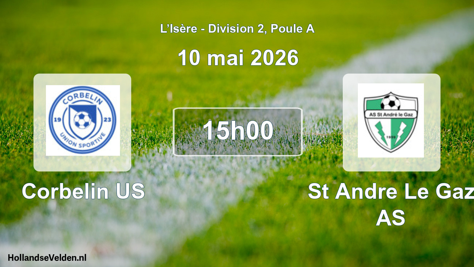 Match programmé: Corbelin US - St Andre Le Gaz AS (10 mai 2026)