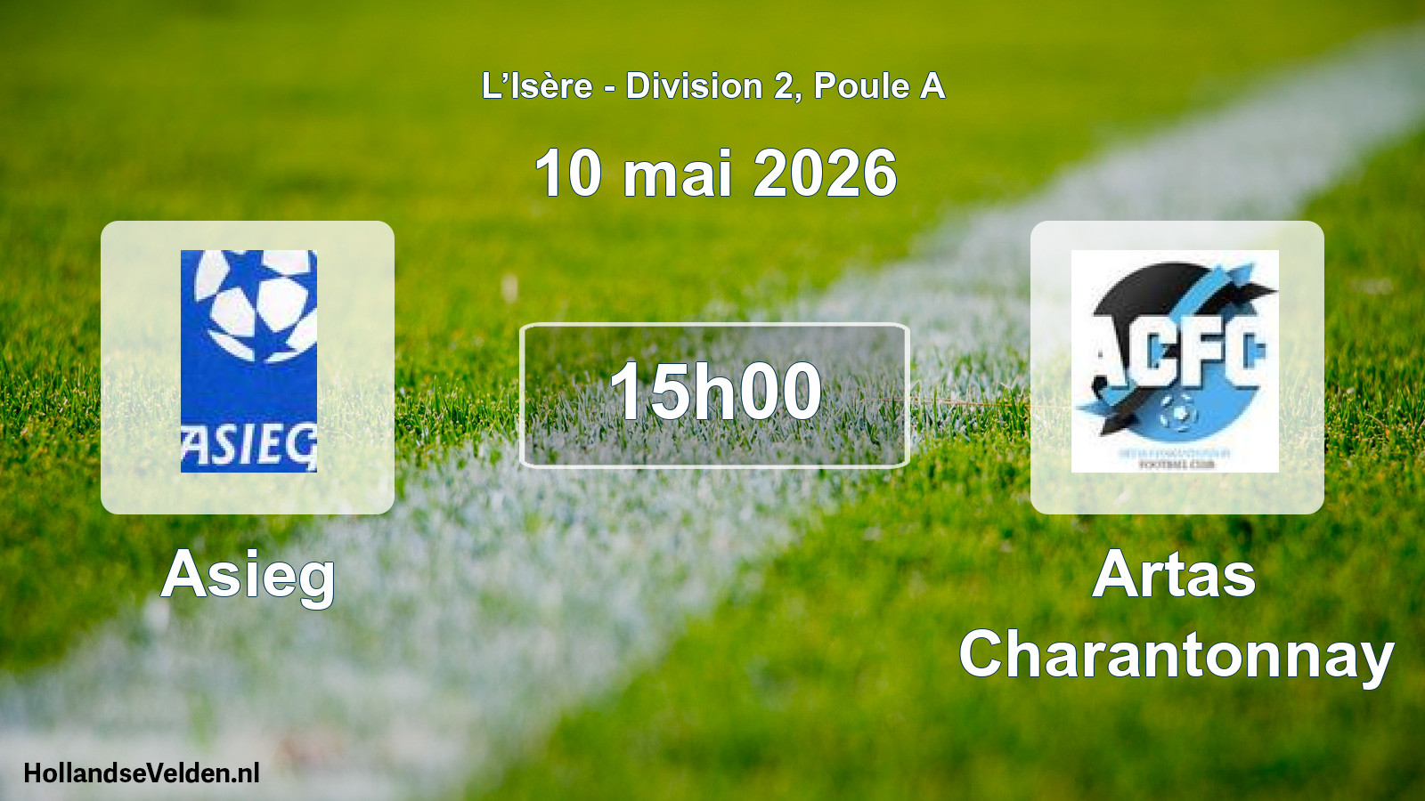 Geplande wedstrijd: Asieg - Artas Charantonnay (10 mei 2026)