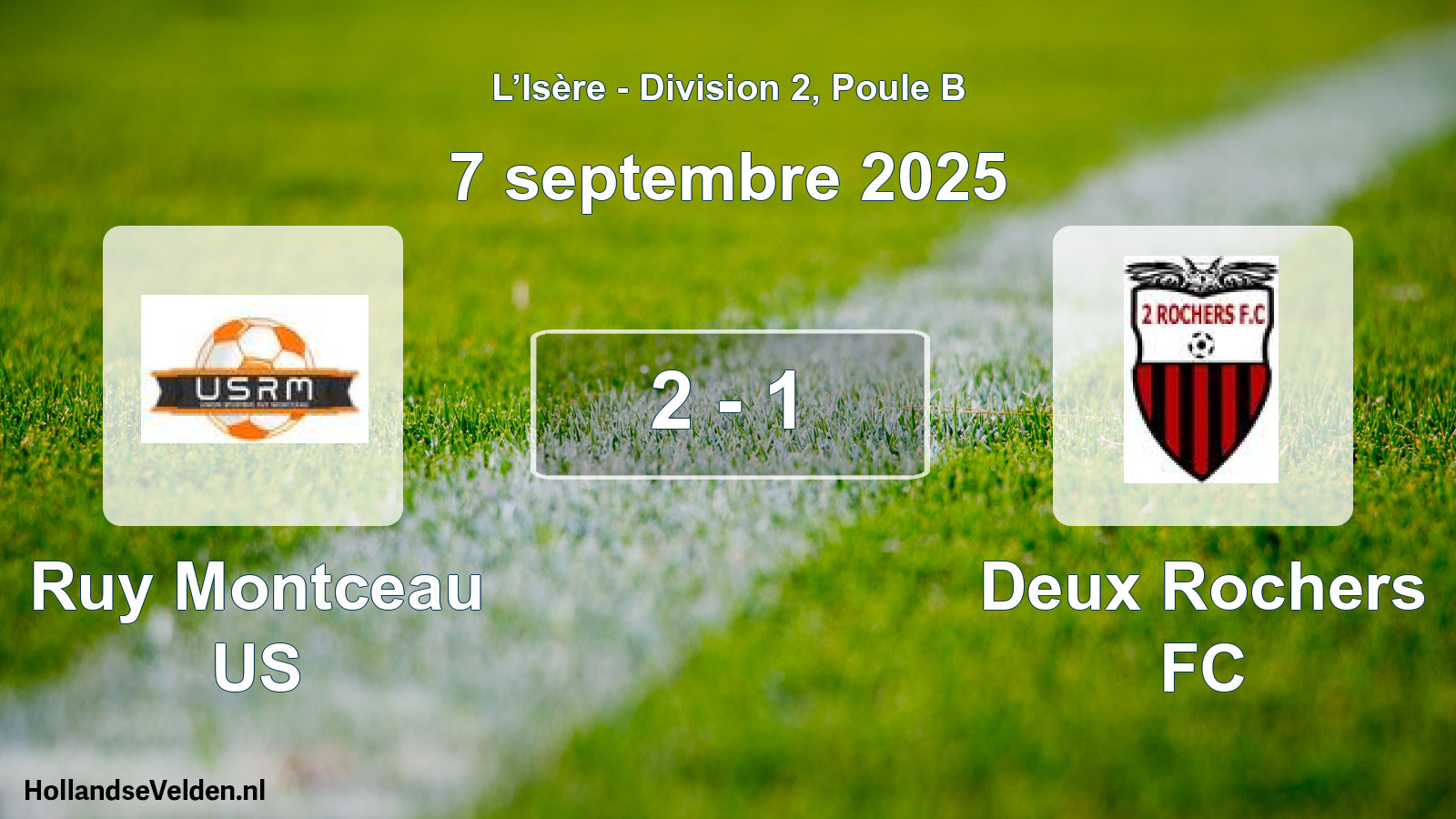 Total number of matches played: Ruy Montceau US - Deux Rochers FC 2 - 1 (7 September 2025)