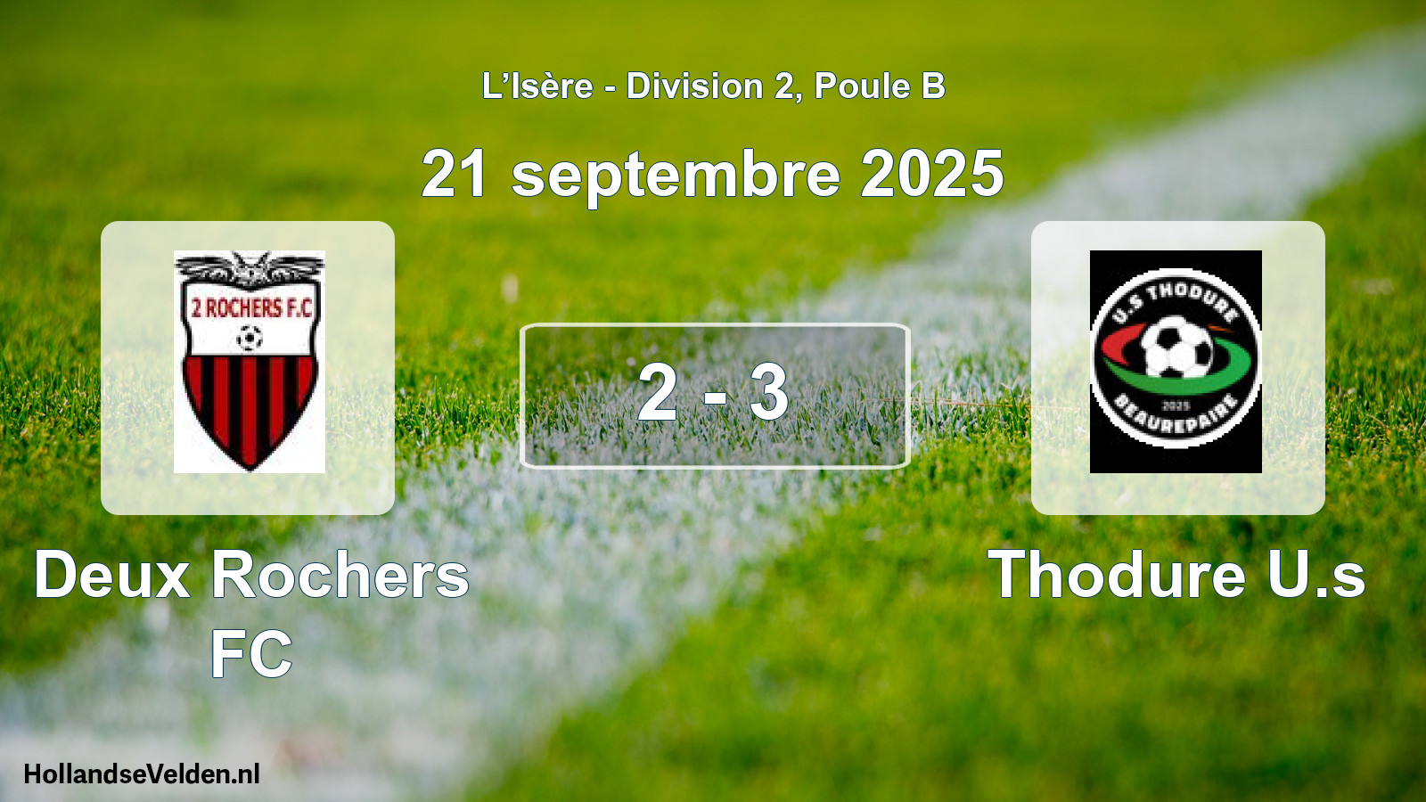 Gespeelde wedstrijd: Deux Rochers FC - Thodure U.s 2 - 3 (21 september 2025)