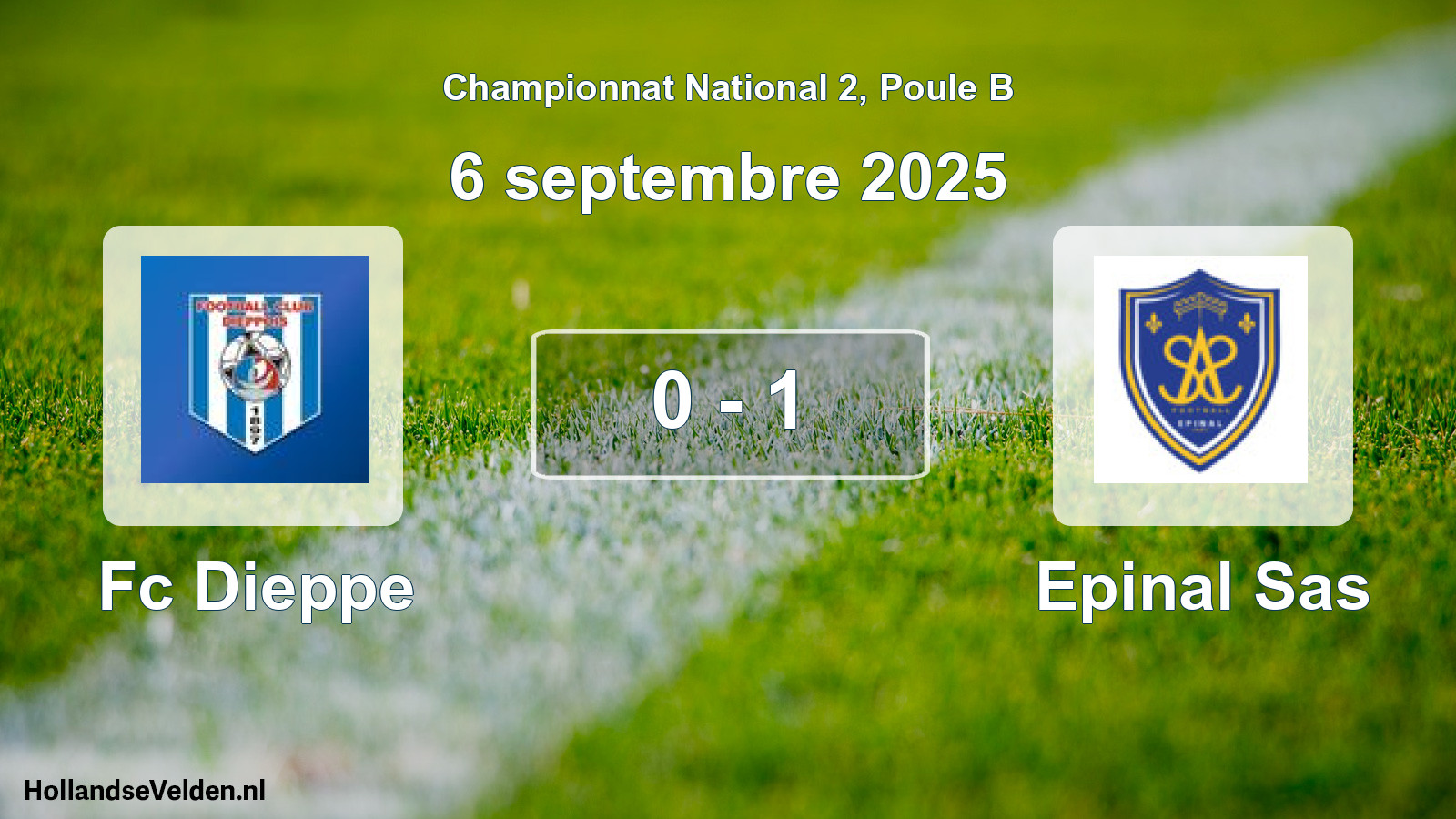Gespeelde wedstrijd: Fc Dieppe - Epinal Sas 0 - 1 (6 septembre 2025)