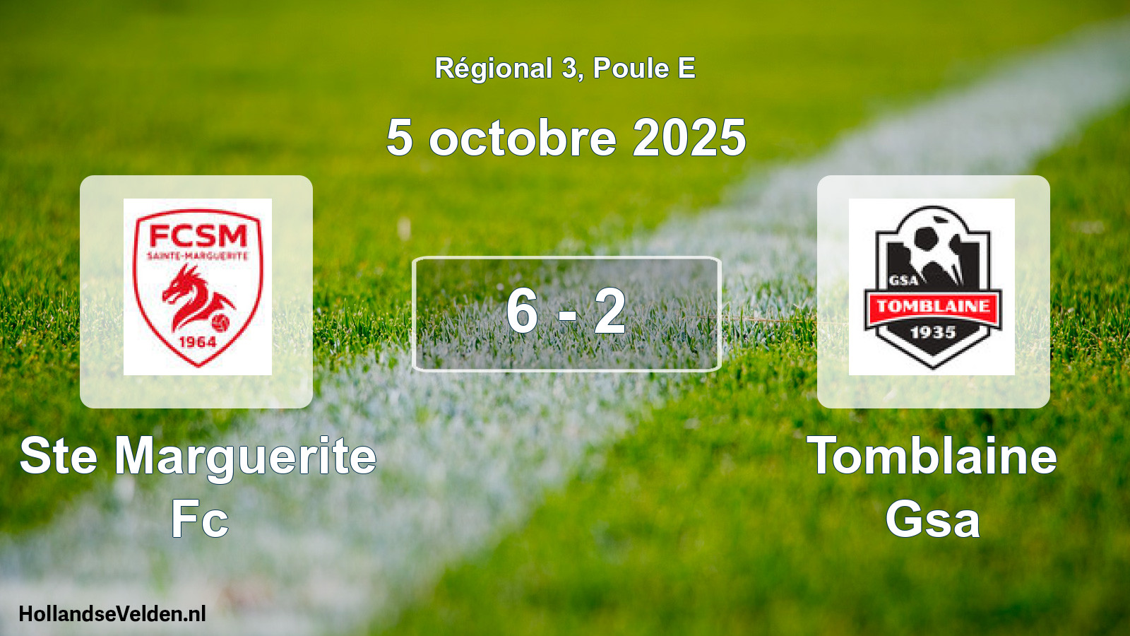 Gespeelde wedstrijd: Ste Marguerite Fc - Tomblaine Gsa 6 - 2 (5 octobre 2025)
