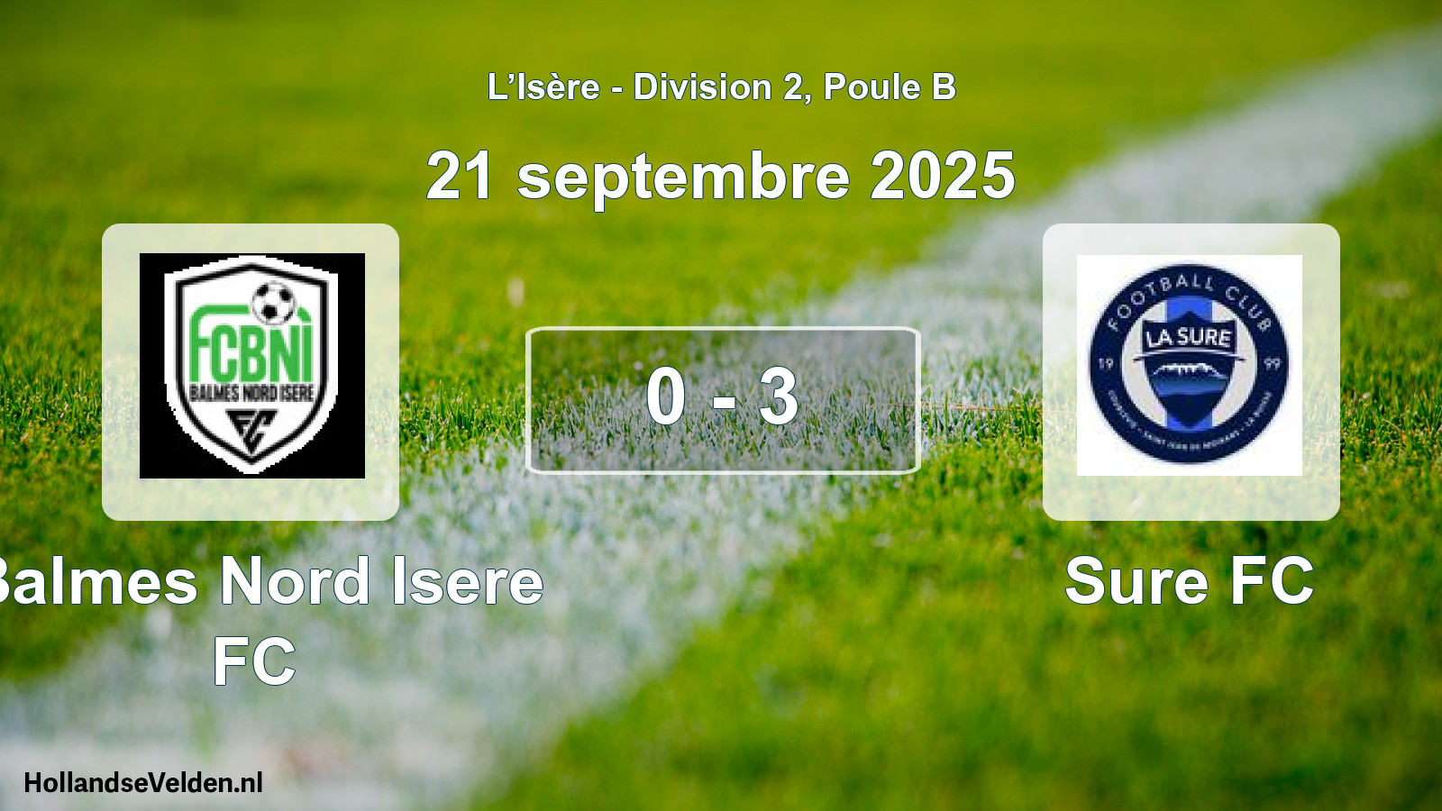 Gespeelde wedstrijd: Balmes Nord Isere FC - Sure FC 0 - 3 (21 september 2025)