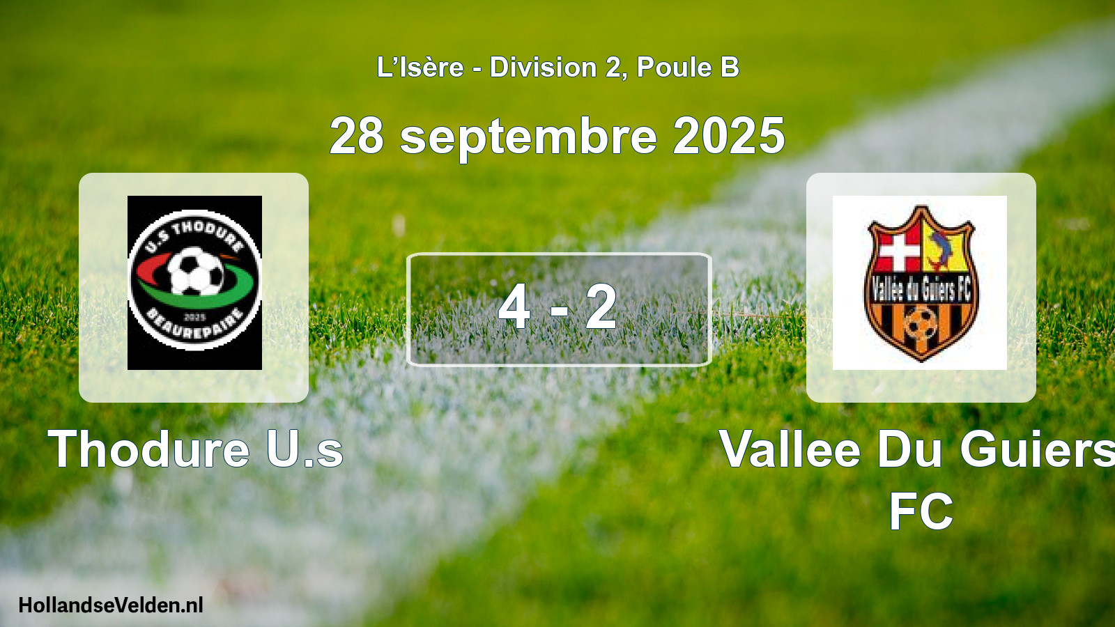 Gespeelde wedstrijd: Thodure U.s - Vallee Du Guiers FC 4 - 2 (28 september 2025)