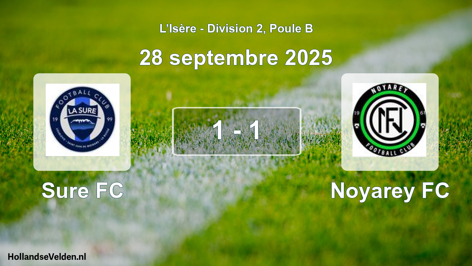 Match joué: Sure FC - Noyarey FC 1 - 1 (28 septembre 2025)