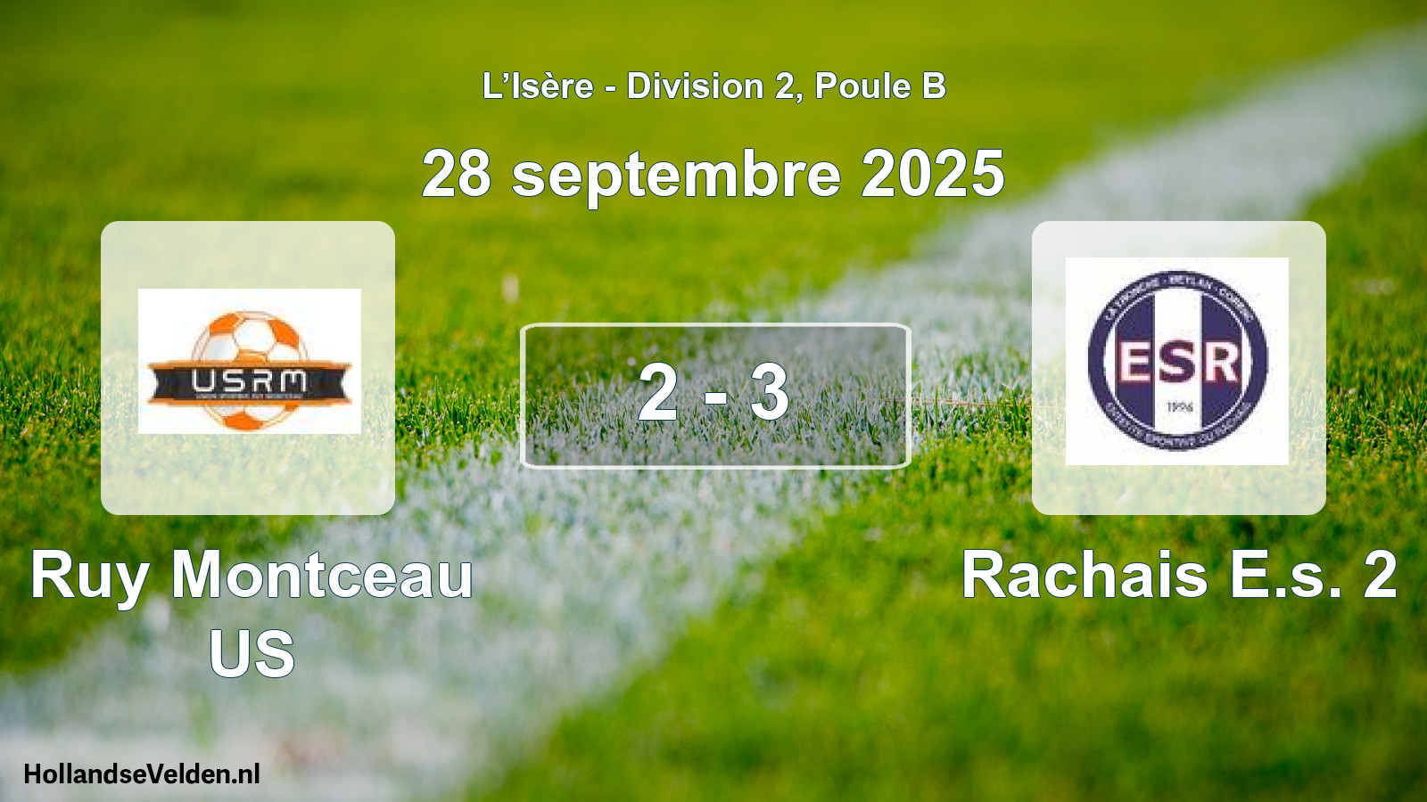 Gespeelde wedstrijd: Ruy Montceau US - Rachais E.s. 2 2 - 3 (28 september 2025)