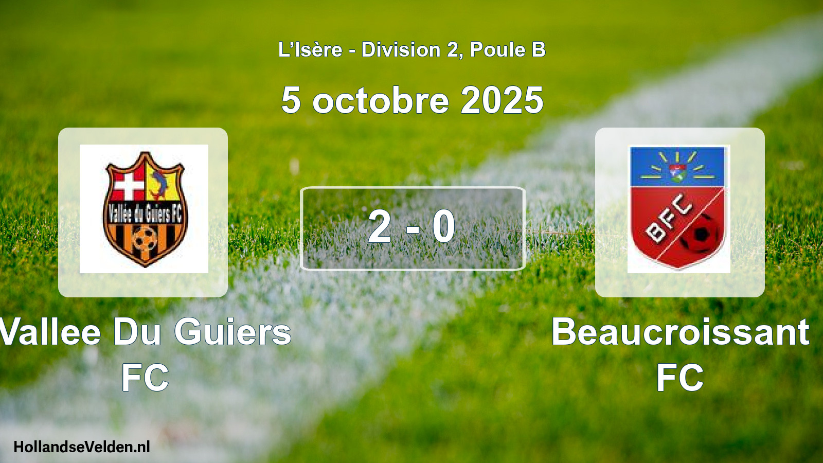 Match joué: Vallee Du Guiers FC - Beaucroissant FC 2 - 0 (5 octobre 2025)