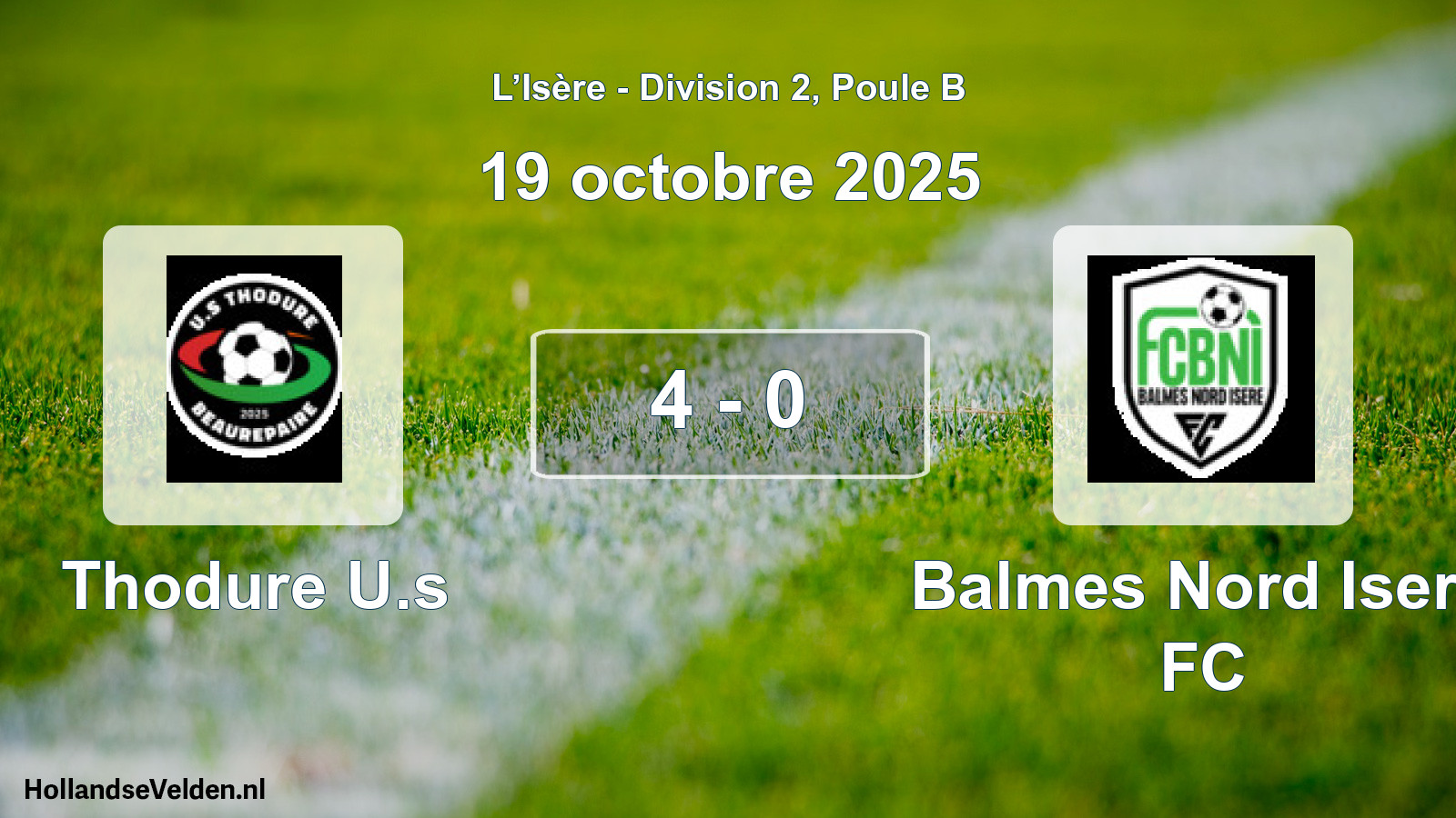 Match joué: Thodure U.s - Balmes Nord Isere FC 4 - 0 (19 octobre 2025)