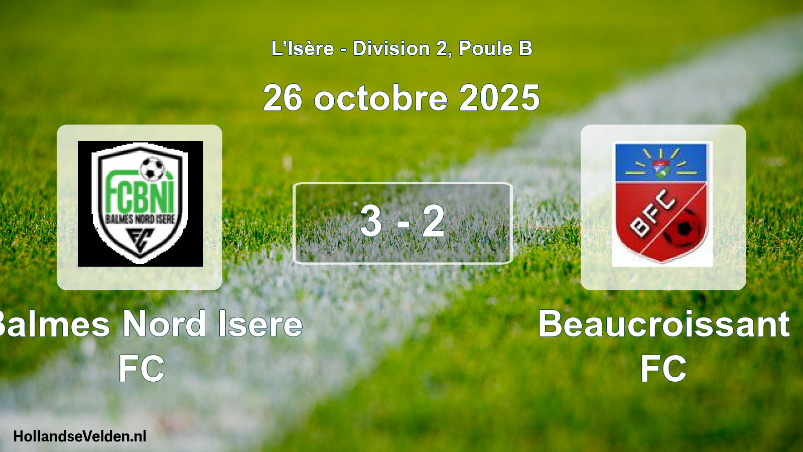 Gespeelde wedstrijd: Balmes Nord Isere FC - Beaucroissant FC 3 - 2 (26 oktober 2025)