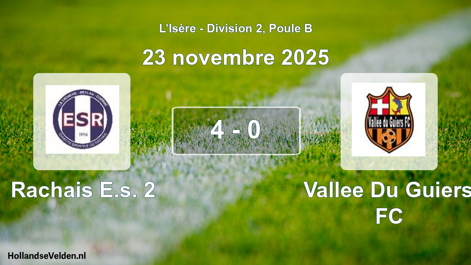 Gespeelde wedstrijd: Rachais E.s. 2 - Vallee Du Guiers FC 4 - 0 (23 november 2025)