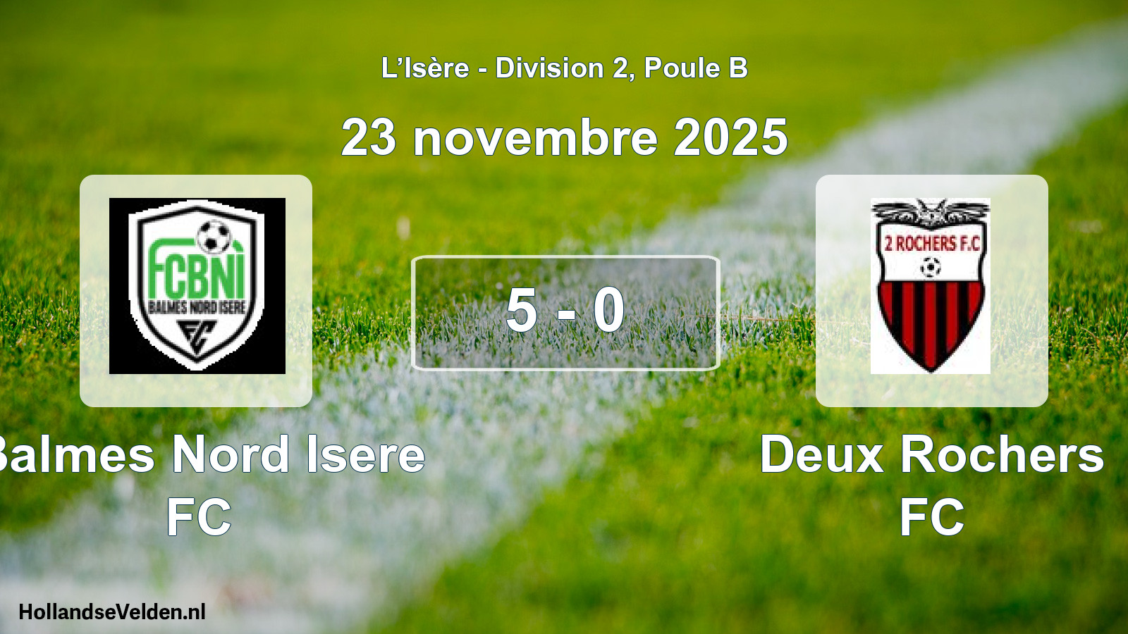 Gespeelde wedstrijd: Balmes Nord Isere FC - Deux Rochers FC 5 - 0 (23 november 2025)