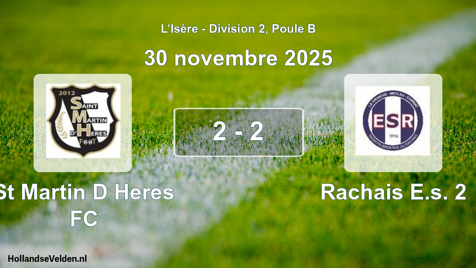 Gespeelde wedstrijd: St Martin D Heres FC - Rachais E.s. 2 2 - 2 (30 november 2025)