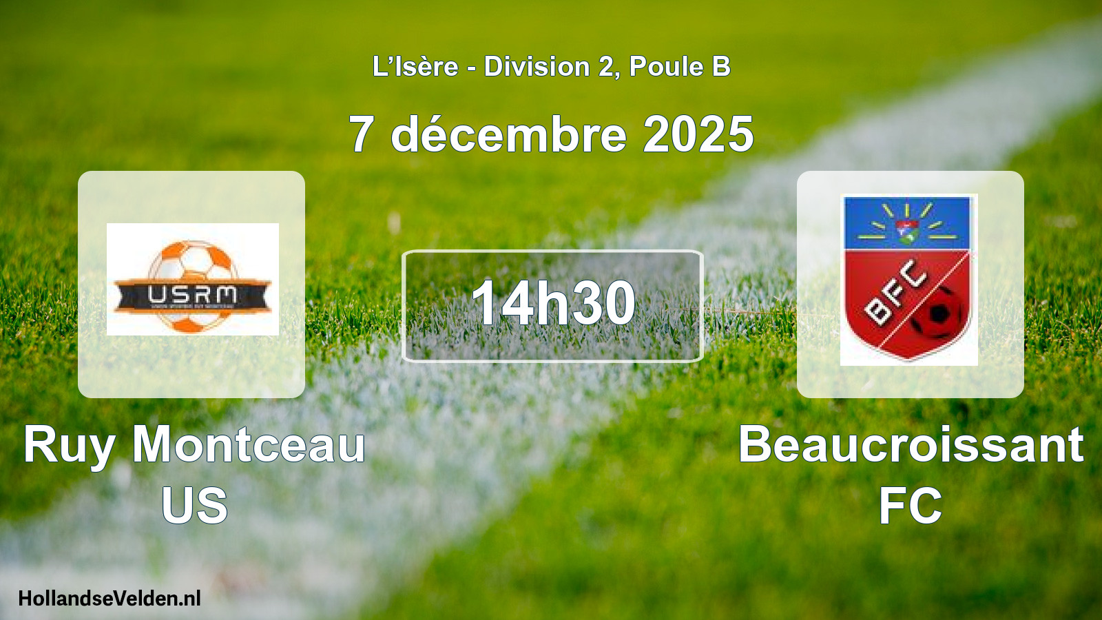 Match programmé: Ruy Montceau US - Beaucroissant FC (7 décembre 2025)