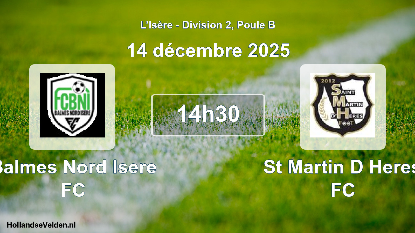 Geplande wedstrijd: Balmes Nord Isere FC - St Martin D Heres FC (14 december 2025)