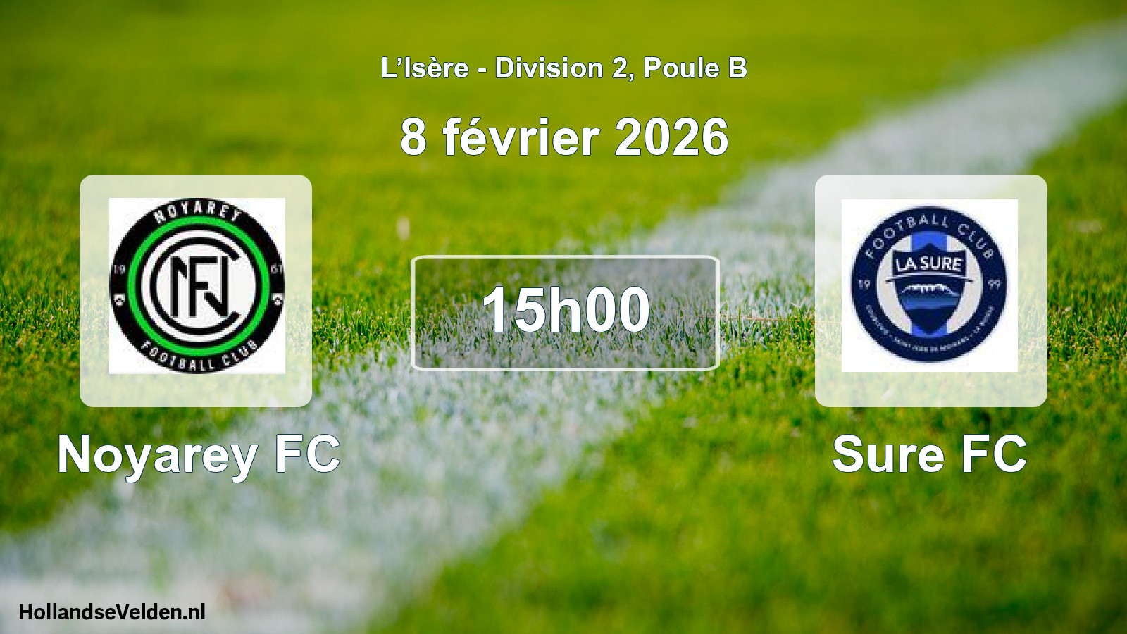 Match programmé: Noyarey FC - Sure FC (8 février 2026)