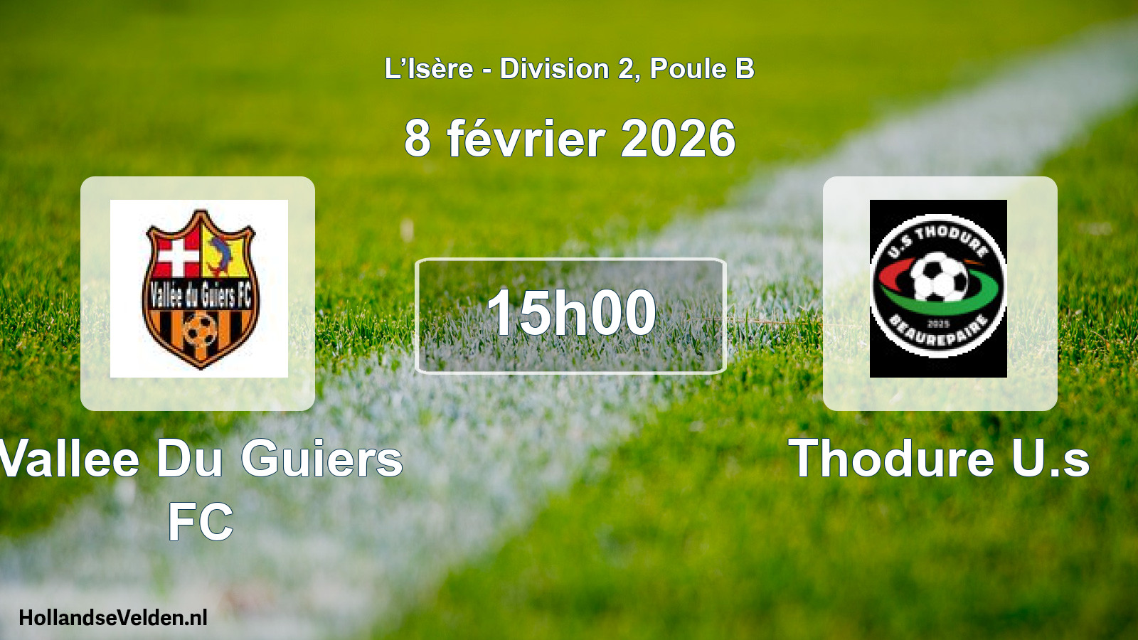 Geplande wedstrijd: Vallee Du Guiers FC - Thodure U.s (8 februari 2026)